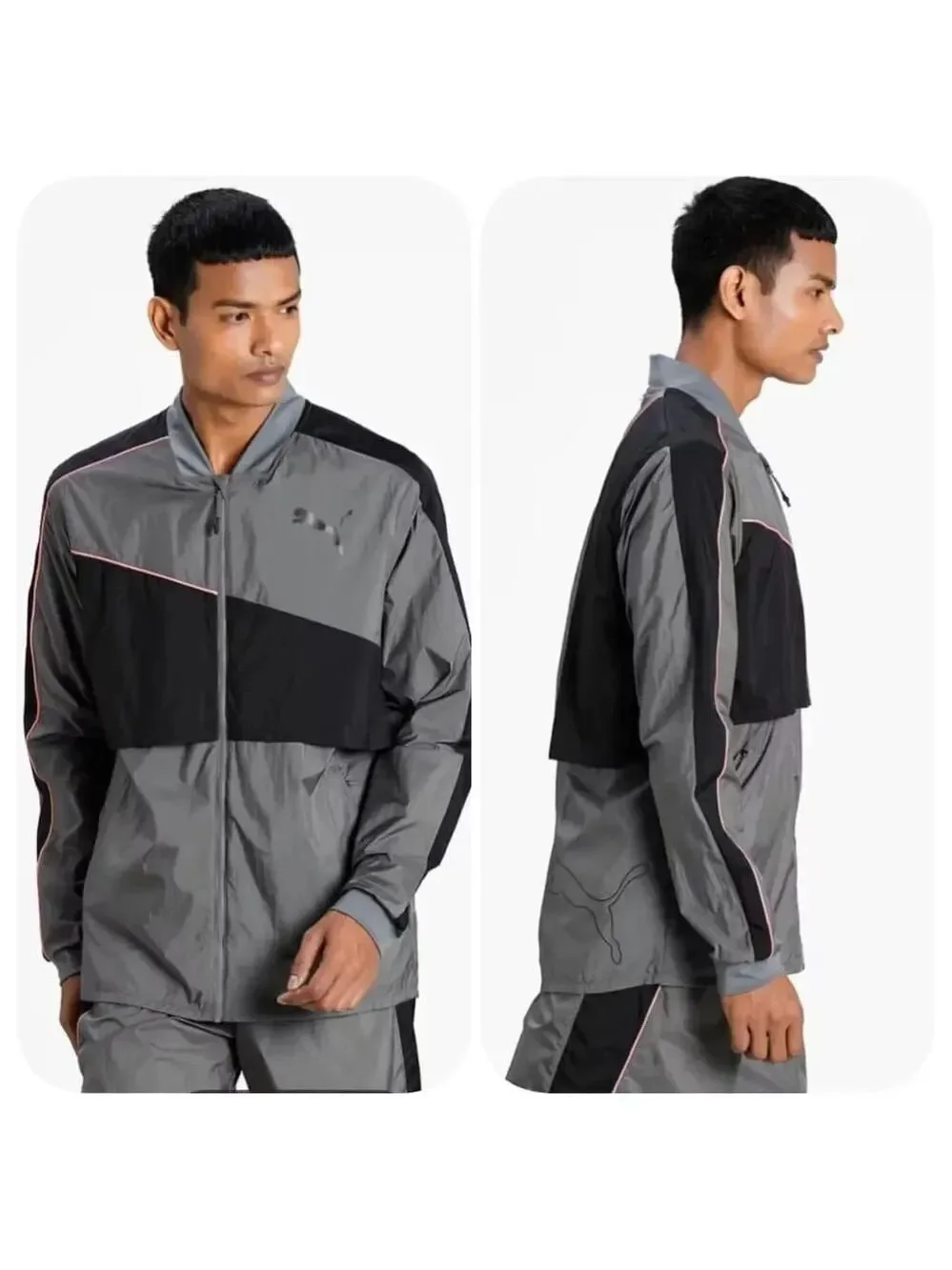 NWOT Puma Men's Gray and Black Jacket Size L